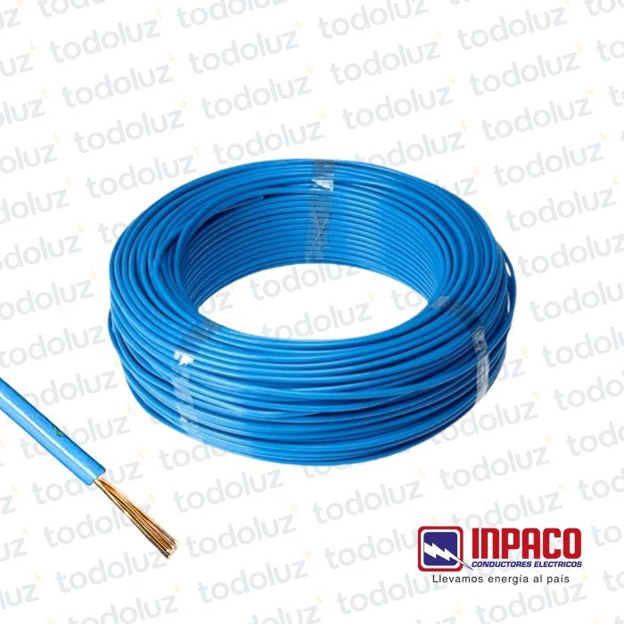 Cable Multifilar 1mm² Celeste 750V Antillama (x.Rollo/100m) Inpaco