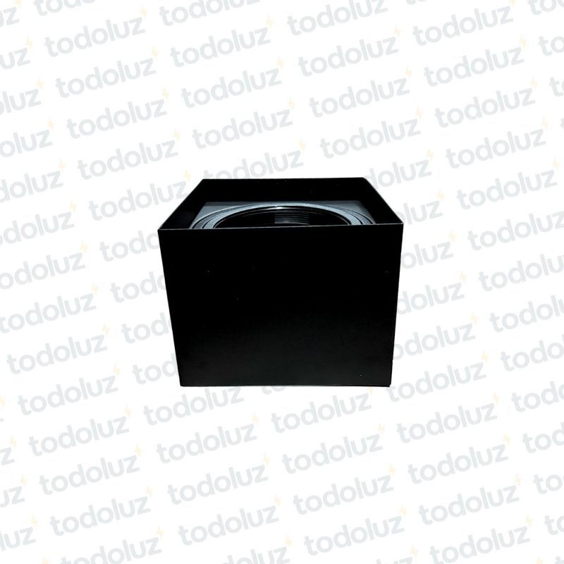 Spot Adosar Cuadrado PVC+Aluminio Negro p/Lamp. AR111 (137*137*110mm) 1*GU10