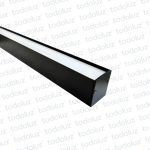 Perfil p/ Adosar Aluminio Negro Disfunsor Policarbonato 35mm IP20 (Tira/x.2M)