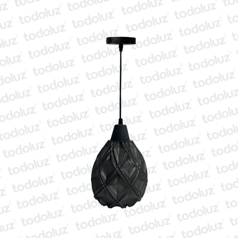 Colgante T. Campana PLA Gris Oscuro Trama Romboidal 1*E27 (54.988)