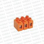 Bornera 3P 6mm² 600Vac Naranja