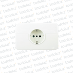 Plaqueta c/ Tomacte. Schuko 16A 250V Marfil Linea Vimar