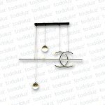 Colgante Barra Horizontal Negro Doble C + Doble Esfera 3Tonos Led Incorp. (54.1006)