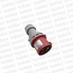 Ficha Macho Industrial 6H 3x16A+T (4 Pin) IP44 380-415V Rojo Qi