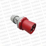 Ficha Macho Industrial 6H 3x63A+T (4 Pin) IP44 380-415V Rojo Qi