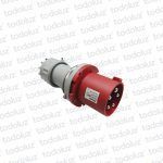 Ficha Macho Industrial 6H 3x63A+T+N (5 Pin) IP44 380-415V Rojo Qi
