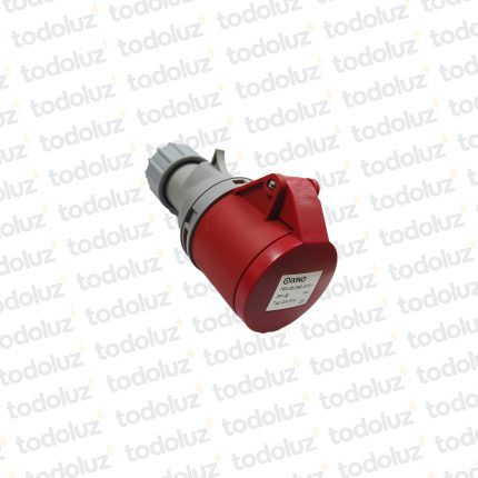 Ficha Hembra Industrial 6H 3x16A+T (4 Pin) IP44 380-415V Rojo Qi