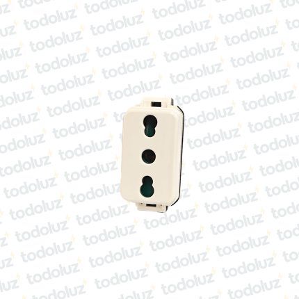 Mod. Tomacte. Europeo Bipaso 10/16A+T c/ seguro 250V Marfil Linea Vimar