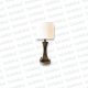 Luminaria de Mesa Rombo Nogal Pantalla Circular Lino Blanco Crudo 1*E27 (56.215)