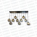 Colgante B. Rectangular Negro Esferas Vd. Fume 10*E27 (54.973)