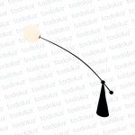 Luminaria de Piso B. Piramidal Arco Extendible Negro c/Esfera Blanca 1*E27 (56.236)