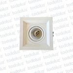 Spot Embutir Cuadrado Tipo Cardanico Doble Altura Blanco (120x120mm) (52.196) (LIQUIDACION)