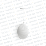 Colgante Oval PLA Blanco Pliegues Ondulado 1*E27 (54.989)