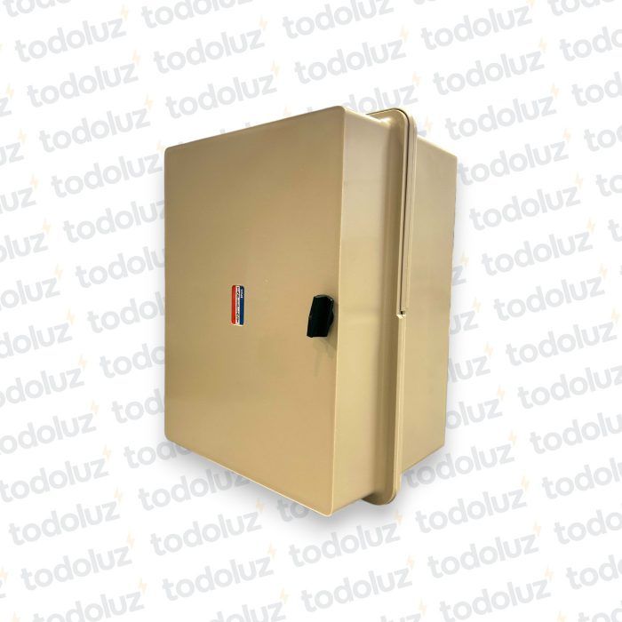 Gabinete Ext Plastico 366x302x202mm Beige IP65 c/ Placa de Montaje Tapa Opaco