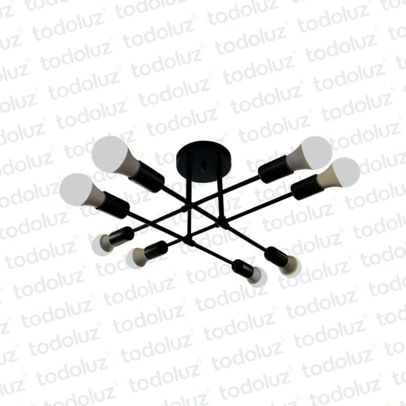 Plafon Negro Brazos Cruzados 8*E27 (51.160)