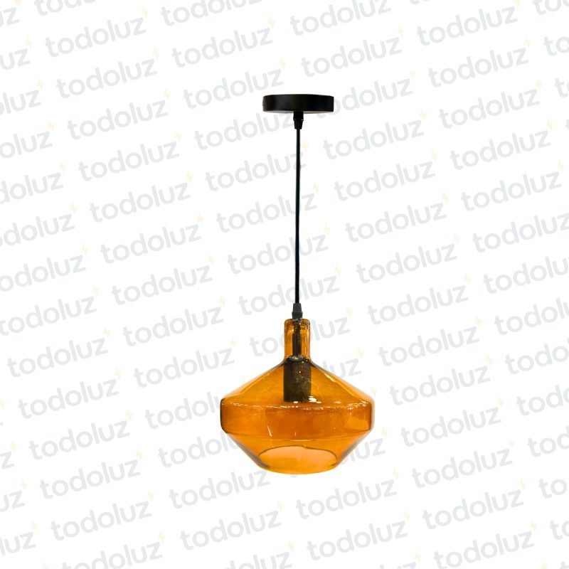 Colgante Elipsoide Det. Dorado Vidrio Caramelo Liso 1*E27 (54.1004)