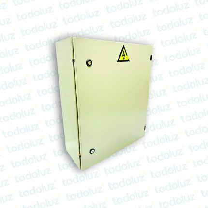 Gabinete Ext Metal 600x500x200mm Beige c/ Placa de Montaje Cominsa