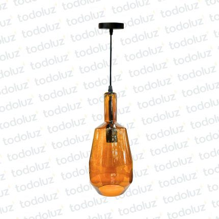 Colgante Tipo Campana Det. Dorado Vidrio Caramelo Liso 1*E27 (54.1003)