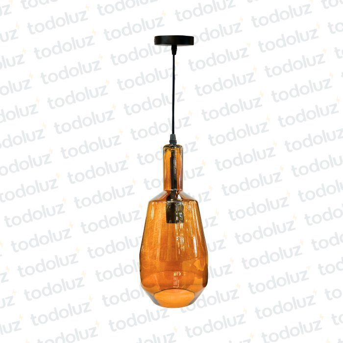 Colgante Tipo Campana Det. Dorado Vidrio Caramelo Liso 1*E27 (54.1003)