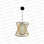 Colgante Simil Madera Doble Campana Invertido Cilindro Interior 1*E27 (54.1017)