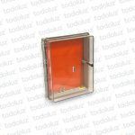 Gabinete Ext Plastico 468x381x155mm Beige IP65 c/ Placa de Montaje Tapa Transparente