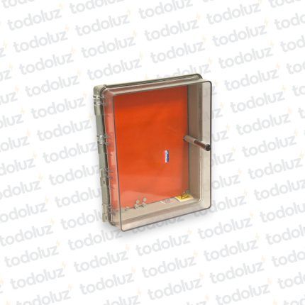 Gabinete Ext Plastico 468x381x155mm Beige IP65 c/ Placa de Montaje Tapa Transparente