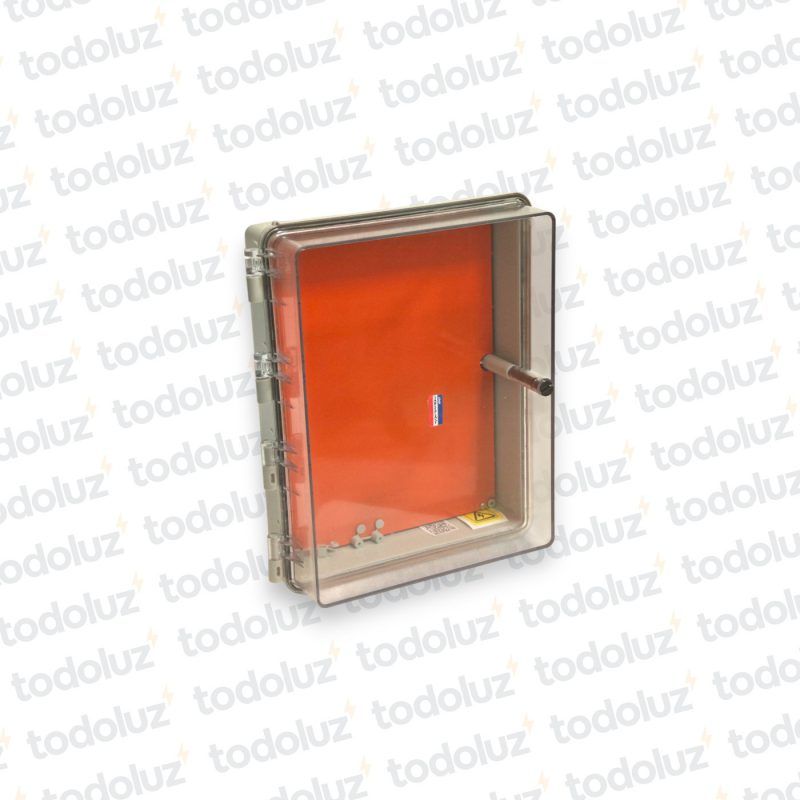 Gabinete Ext Plastico 468x381x155mm Beige IP65 c/ Placa de Montaje Tapa Transparente