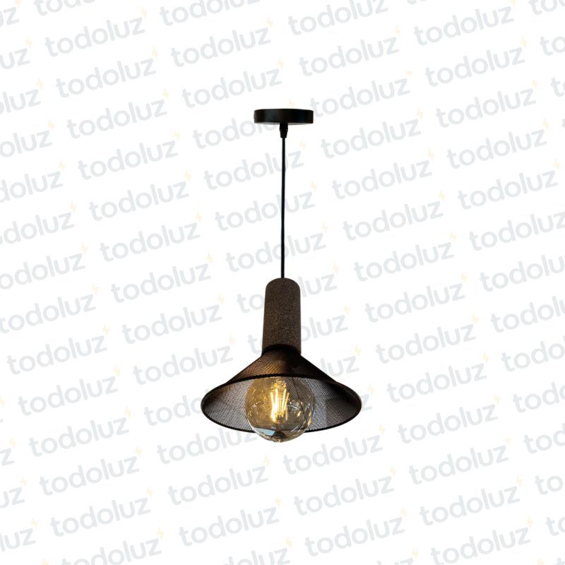 Colgante Conico Estilo Vintage Det. Gris 1*E27 (54.1007)