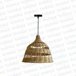 Colgante T. Campana Simil Ratan Beige 1*E27 (54.1013)