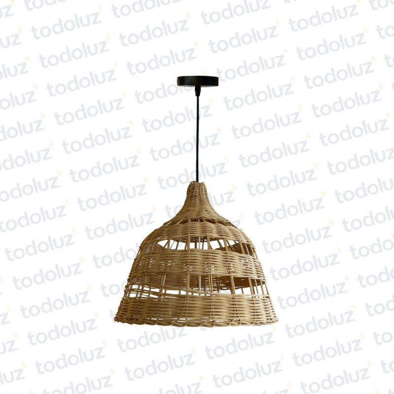 Colgante T. Campana Simil Ratan Beige 1*E27 (54.1013)