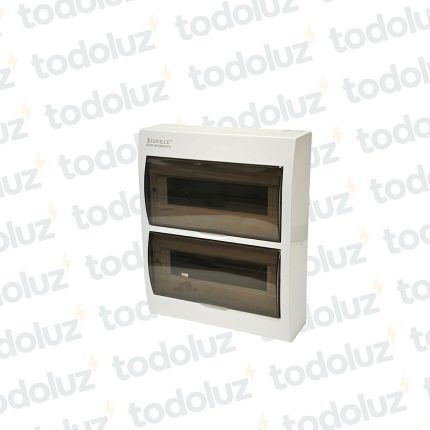 Tablero Exterior 24 Modulos Din Plastico c/ Tapa Fume