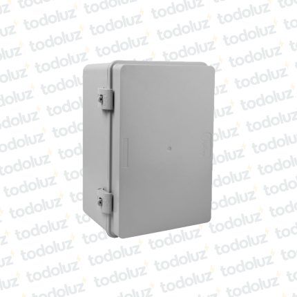 Gabinete Ext Plastico 300x200x150mm Gris IP68 c/ Placa de Montaje Tapa Opaco