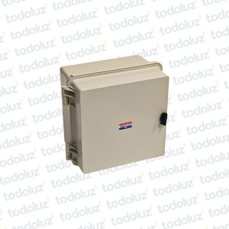 Gabinete Ext Plastico 285x298x183mm Beige IP65 c/ Placa de Montaje Tapa Opaco