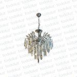 Araña Cromada Cristal Transp. Diseño Hojas 5*E14 (53.146)