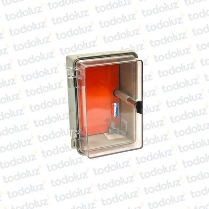 Gabinete Ext Plastico 285x208x166mm Beige IP65 c/ Placa de Montaje T. Transparente