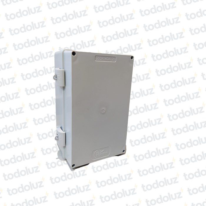 Gabinete Ext Plastico 250x160x120mm Gris IP66 c/ Placa de Montaje Tapa Opaco