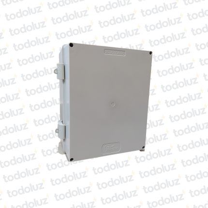Gabinete Ext Plastico 250x200x130mm Gris IP66 c/ Placa de Montaje Tapa Opaco