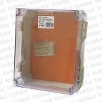 Gabinete Ext Plastico 250x200x130mm Gris IP66 c/ Placa de Montaje Tapa Transparente