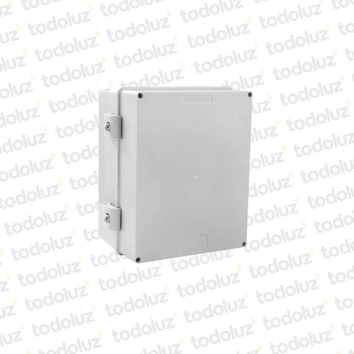 Gabinete Ext Plastico 300x300x150mm Gris IP68 c/ Placa de Montaje Tapa Opaco