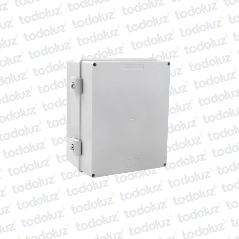 Gabinete Ext Plastico 300x300x150mm Gris IP68 c/ Placa de Montaje Tapa Opaco