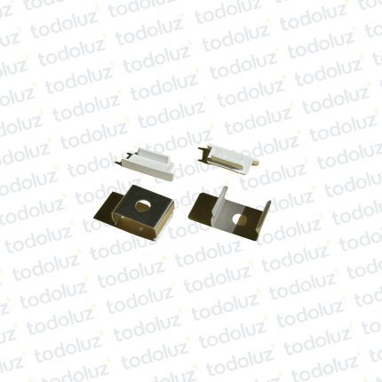 Accesorio p/Perfil Embutir Blanco 62x25mm (2 Tapas + 2 Clips)