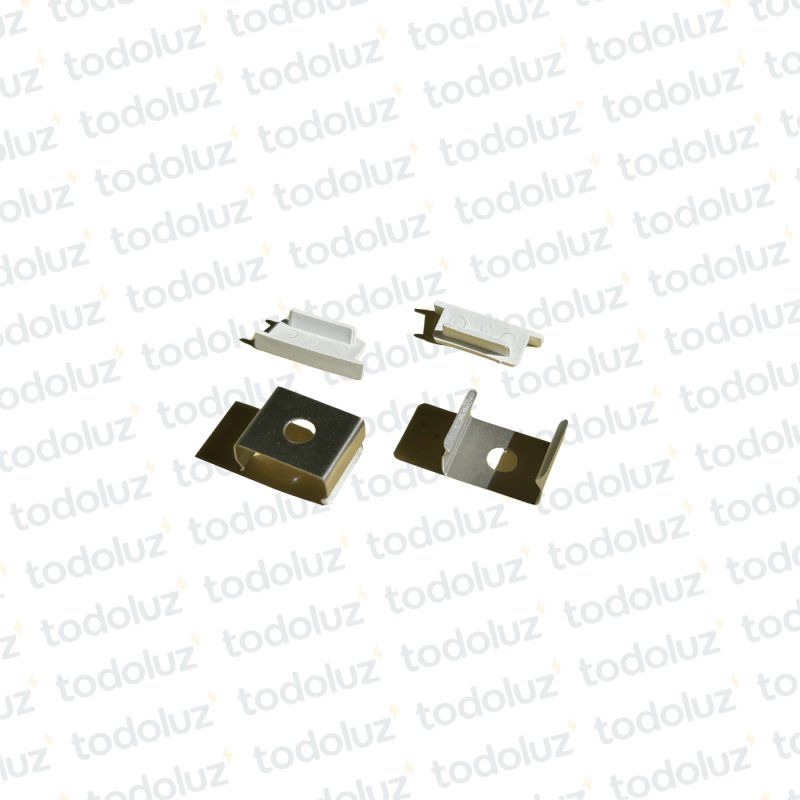 Accesorio p/Perfil Embutir Blanco 62x25mm (2 Tapas + 2 Clips)