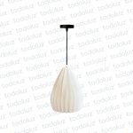 Colgante T. Campana PLA Blanco Doble Pliegues 1*E27 (54.1019)