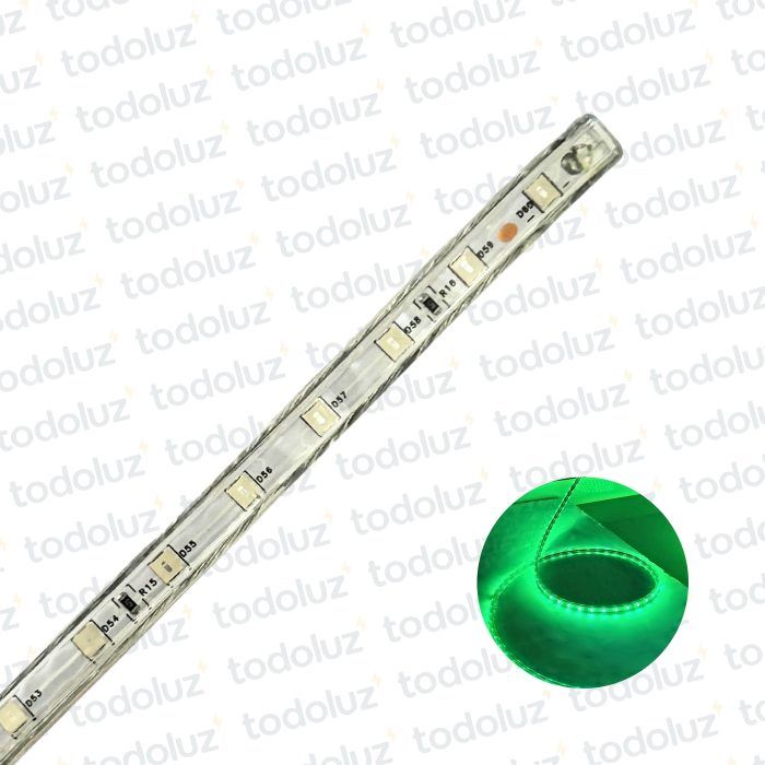 Manguera Led Chip 50x50 Verde 60leds (6mm) 220V (x.1Metro)