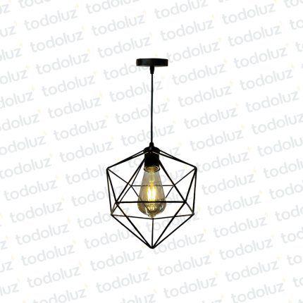 Colgante B. Circular Tipo Vintage Tetrahexaedro Negro 1*E27 (54.1000)