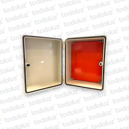 Gabinete Ext Plastico 366x302x202mm Beige IP65 c/ Placa de Montaje Tapa Opaco