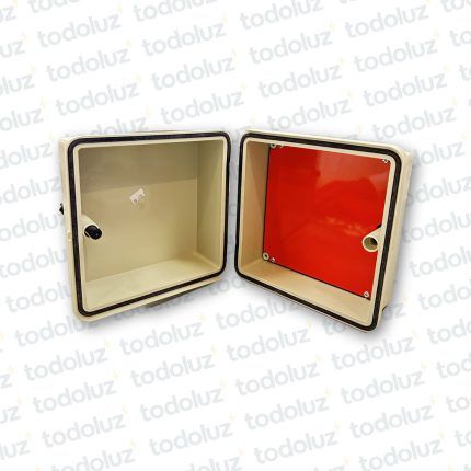 Gabinete Ext Plastico 230x244x141mm Beige IP65 c/ Placa de Montaje Tapa Opaco