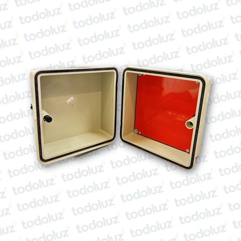 Gabinete Ext Plastico 230x244x141mm Beige IP65 c/ Placa de Montaje Tapa Opaco