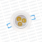 Spot Emb. Movil Red. Blanco Led 3x1W 3000°k