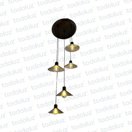 Colgante B. Circular 5 Luces Pantallas Acrilicas 14.5cm 5*E27 (54.1008)